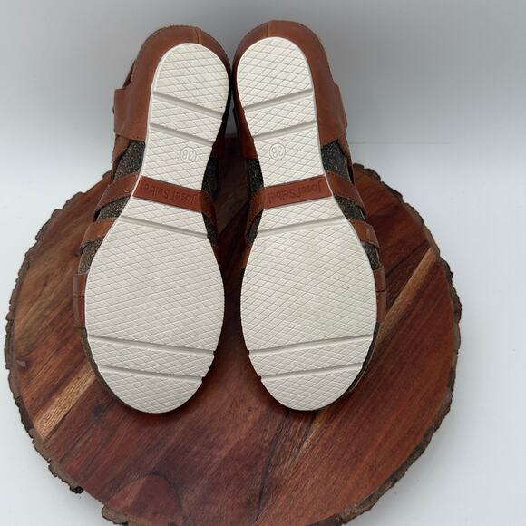 New Josef Seibel Hailey Gladiator Sandals EU 38 Camel Tan Leather Boho US 7-7.5 - Picture 8 of 10